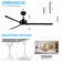 Chaffins Large Matte Black Indoor/Covered Outdoor Ceiling Fan with Light and Remote, 3 Aluminum Blades, 6-Speed Quiet DC Motor, LED Tri-Color Temperature, Memory Function, Timer, 6''/12'' Downrods