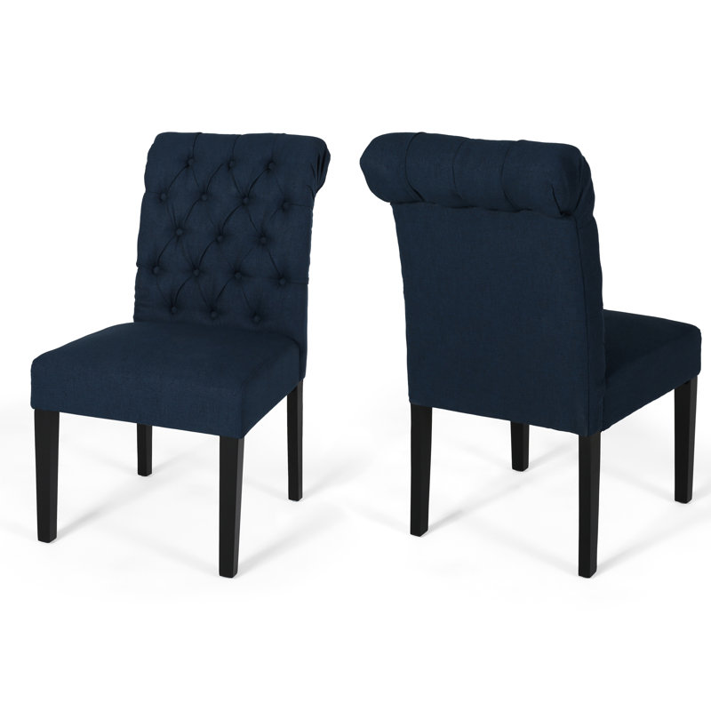 Fastbreak 19.5'' H Tufted Upholstered Side Chair, Navy Blue