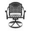 de patio en aluminium moulé et 6 chaises pivotantes avec cadre noir toutes saisons
