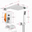 Système complet de douche à pluie 10 "avec bec de baignoire en cascade - ensemble de robinet de douche mural chromé avec douchette et valve brute-122435697