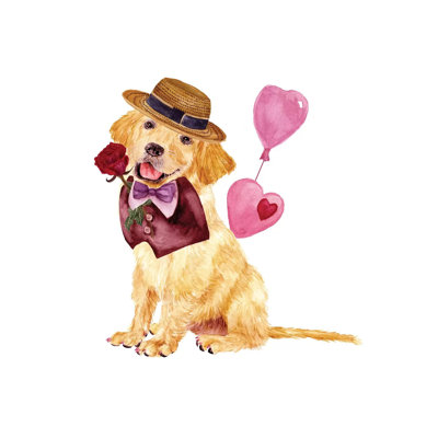 Valentine Puppy V by Melissa Wang - Wrapped Canvas Panoramic Gallery-Wrapped Canvas Giclée