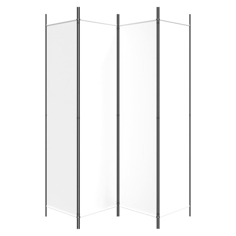 WALPLUS 4 Panel Room Divider White 200 x 200 cm Fabric Folding Privacy Screen Partition