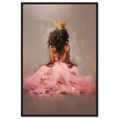 Princess in Pink Canvas Ebony Portrait Art by Art Remedy