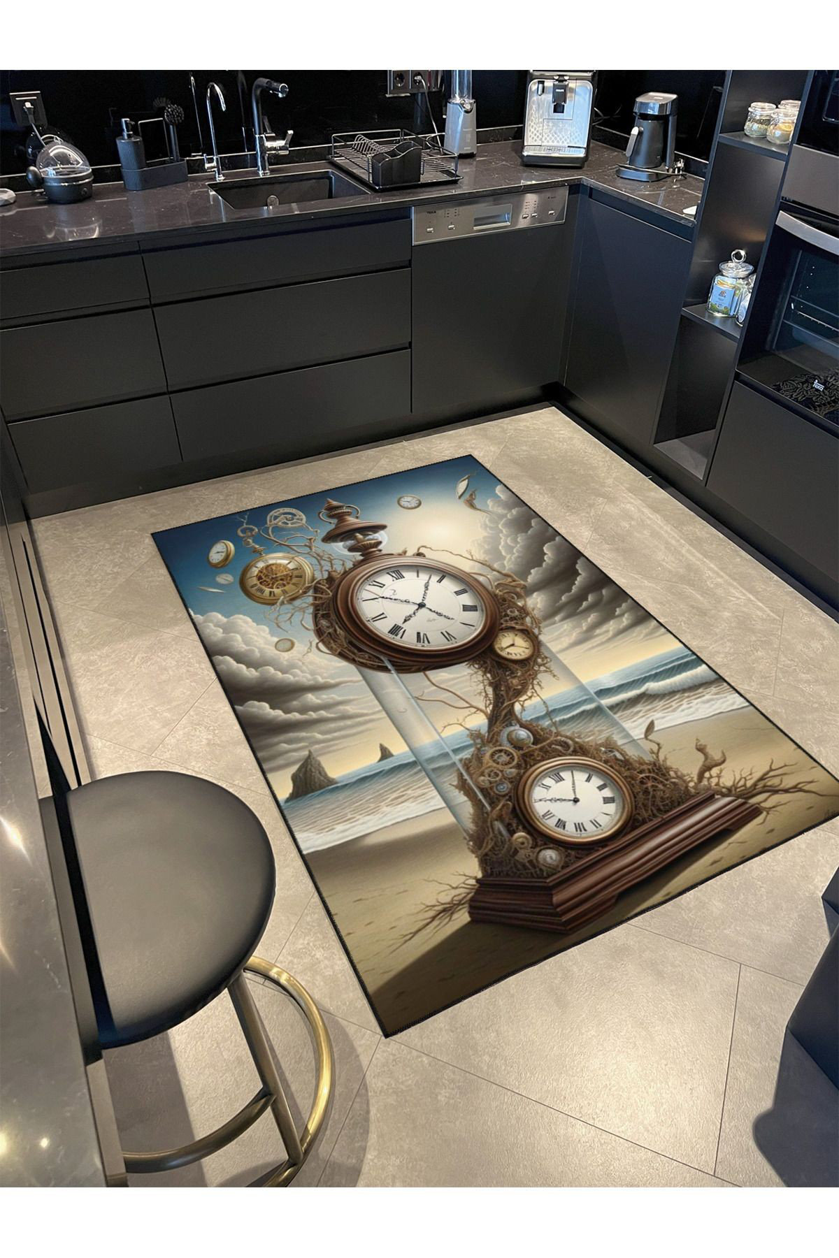 Jaselius Home Broken Air Clock Decorative Washable Area Rug | Wayfair