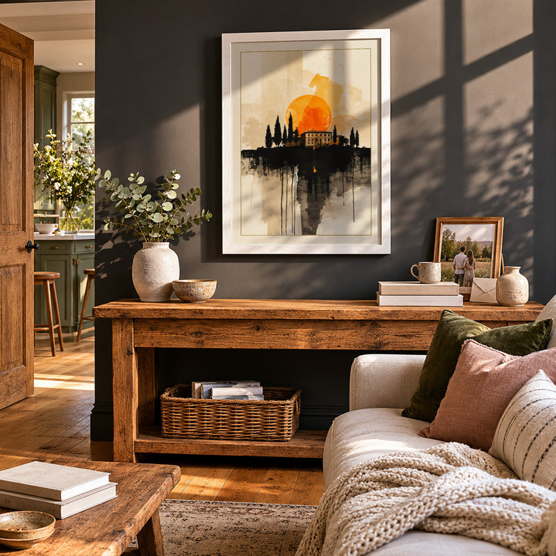 Dissolving City Light Modern - Framed Print, A2 - 59.4 x 42.0 cm, White
