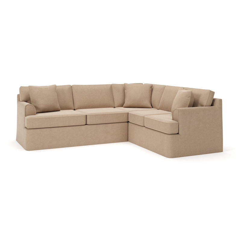 Canapé modulaire 2 pièces Conradina, Velours performance pain grillé Bella, Orienté à droite