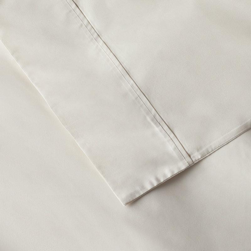 Coyer Classic Cotton Percale Sheet Set, Queen Sheet Set + 1 Fitted Sheet + 2 Pillowcases, Ivory
