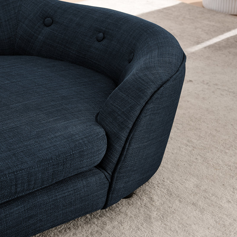 Canapé ovale semi-fermé pour chien, Bleu très foncé