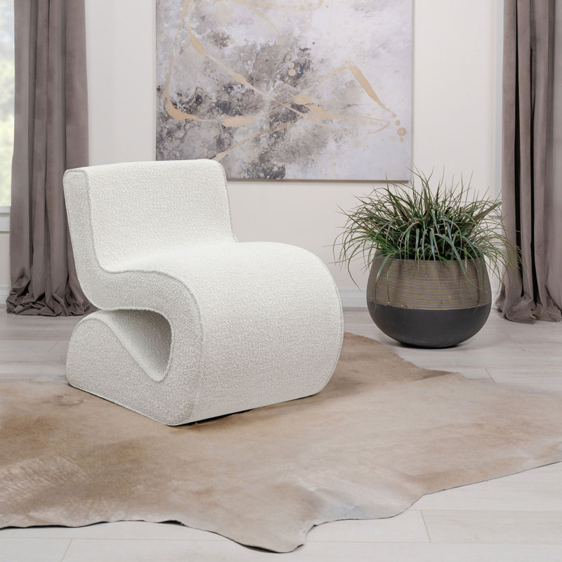 Chaise courbée Austin, Crème