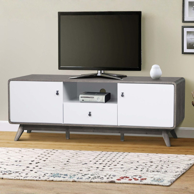 Meuble télé 58,5 po (chêne gris et blanc)