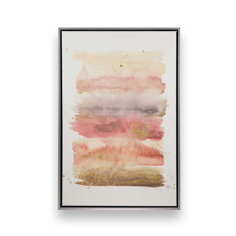 Impression de l'aube dorée v1, Cadre flottant en chrome poli, H 12,75 po x l 8,75 po x P 1,75 po