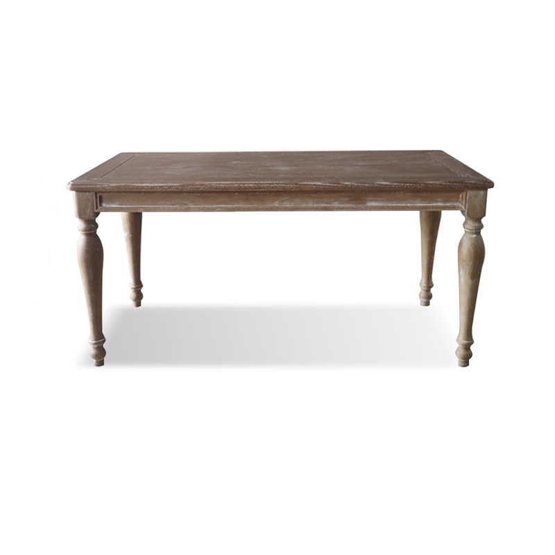 Image de table rectangulaire en bois massif et manufacturé, H 29,92 po x L 55,12 po x l 31,5 po