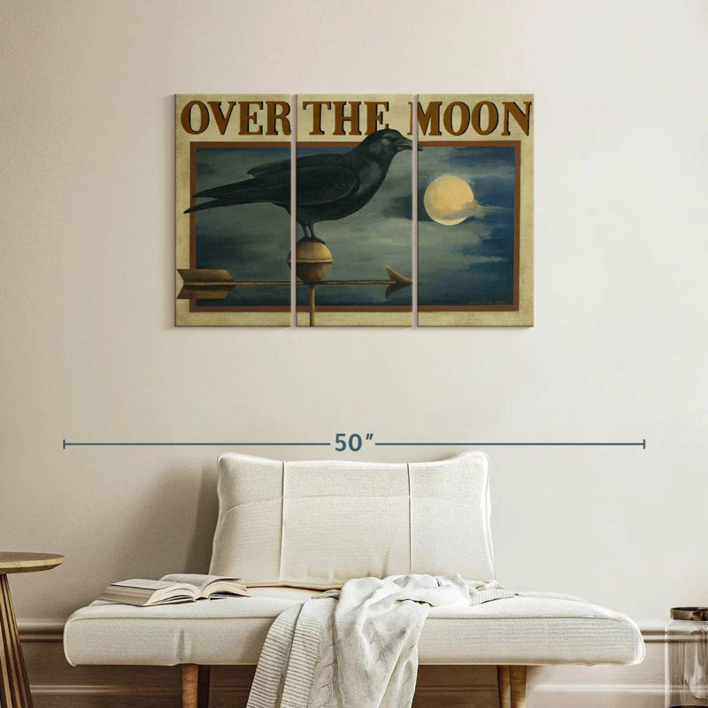 Brampt Over The Moon Crow Weathervane, 24" H x 38" W