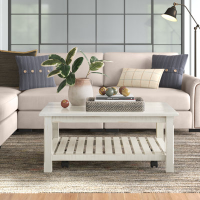 Racheli 42" Solid Wood Coffee Table with Storage