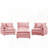 3-Seater Comfy Cloud Couches With Movable Ottoman-366881468