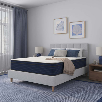10-Inch Full-Size Hybrid Mattress With Gel-Infused Memory Foam, Pocket Springs, Cooling Technology, Medium Firm Support, And Certipur-US Certification.