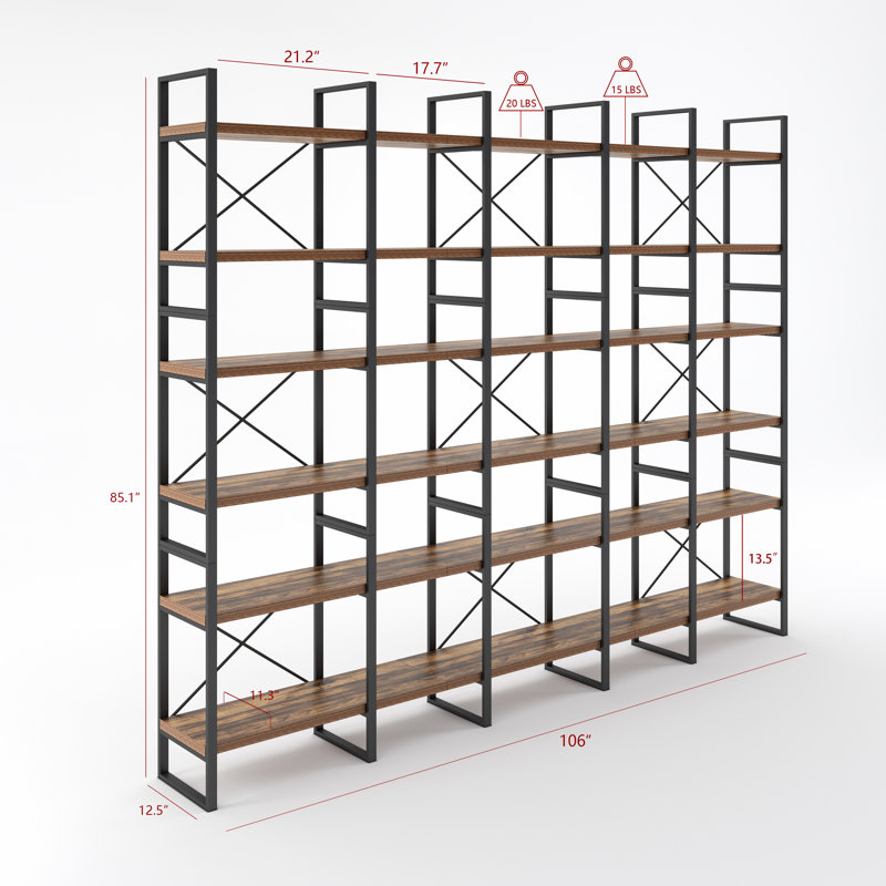 Bibliothèque Longmont, (6 Shelves) 85.1"H x 106"W x 12.5"D.