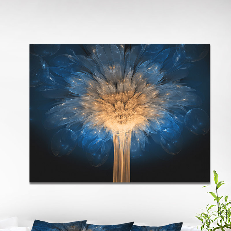 « fractal 3d dragon dragon fleur », impression sur toile tendue, H 20 po x l 40 po x P 1po, Toile tendue
