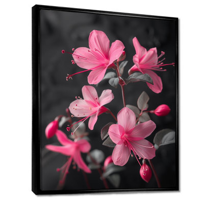 Pink Grey Fuchsia Frenzy Fuchsia - Fuschia Wall Art Print