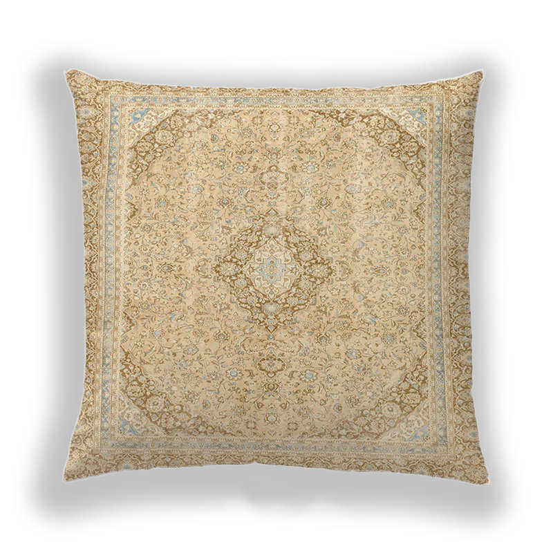 Abstract Reversible Throw Pillow, Microsuede, Light Brown