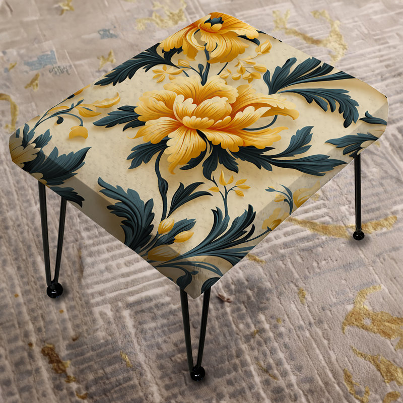 Tribal Damask Accents - Repose-pieds rectangulaire floral