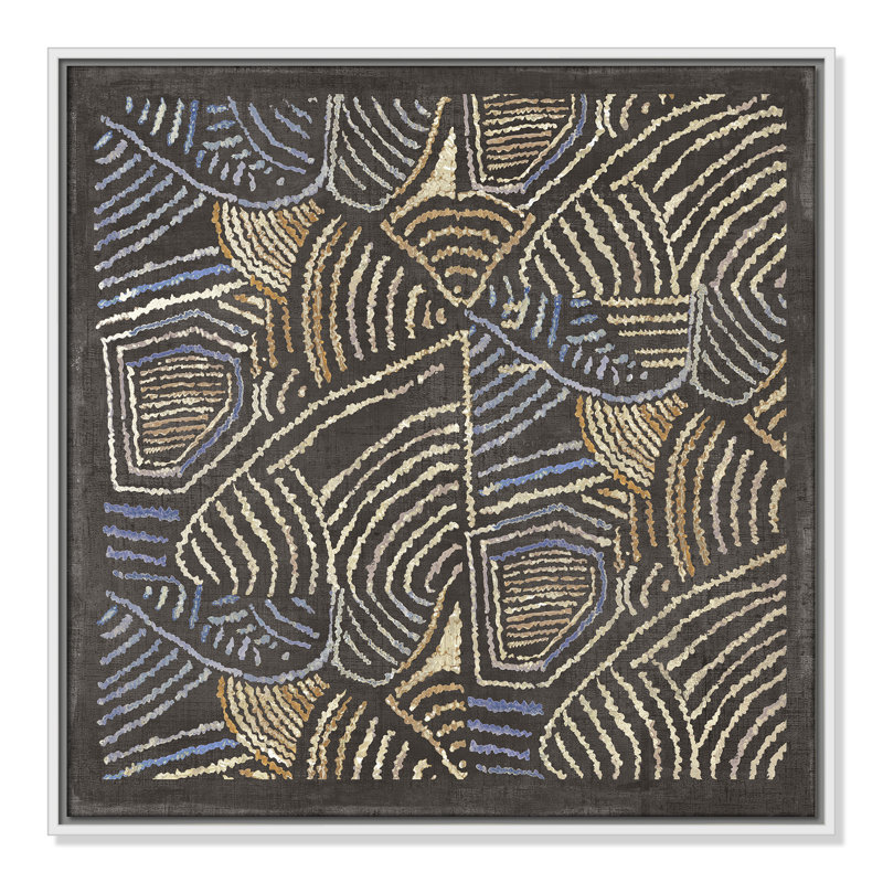 «Golden Folklore III» par Aimee Wilson, H 25,5 po x l 25,5 po, Blanc