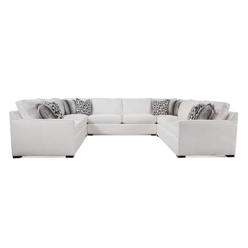 Brentwood Upholstered Sectional Symmetrical, Honey, Green Performance Fabric; 0851-54
