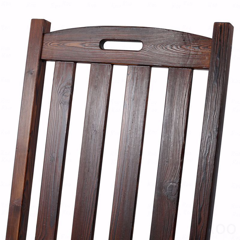 Outdoor Patio Rocker Chair, Oversized Porch Rocker With Wide Seat And Tall Backrest, High Back Smooth Rocking, Brown