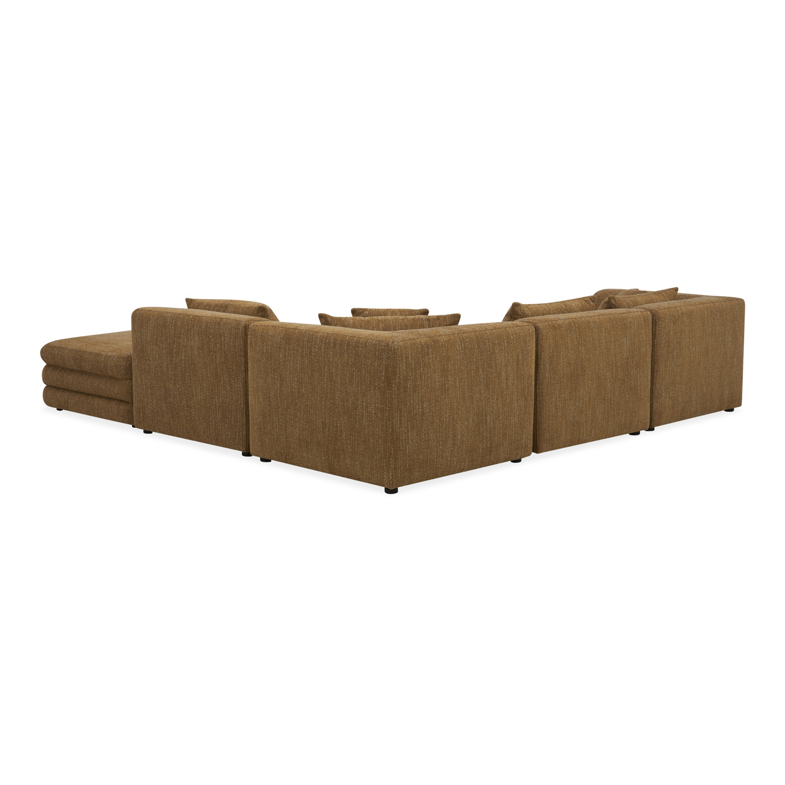 Donia Modular Upholstered Reversible L-Sectional, Amber Glow Mustard Tweed