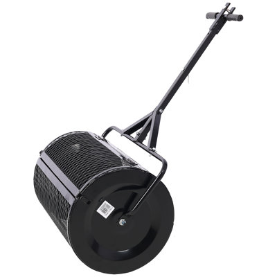 36" Compost Spreader Metal Mesh 2 In 1 Atv Tow And T-Handle Peat Moss Manure Roller Spreader Lawn Garden Planting Seeding Tool
