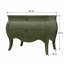 Commode décorative Deemston Bombe - Vert pistache, placage d'hickory, commode décorative 2 tiroirs avec façade incurvée