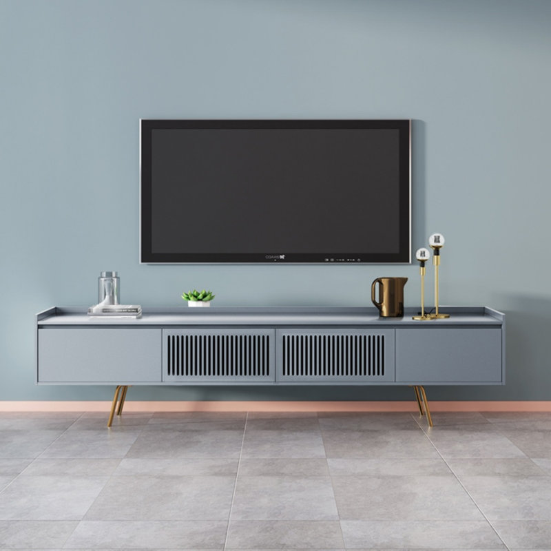 Simple Creative Rectangular TV Cabinet TV Stand for TVs up to 88", Gray