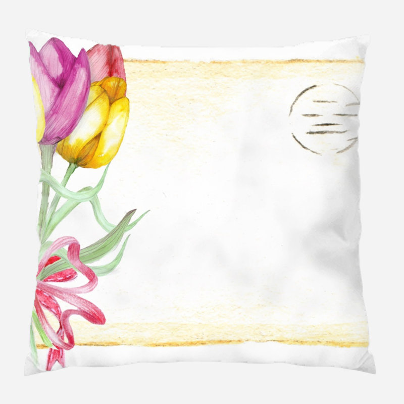 Coussin de tulipe Alejo, Microsuède, Intérieur