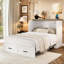 Lit double pleine grandeur avec station de charge et tiroir de rangement, mélange d'espace et de style pliable multifonctionnel pour les appartements-1336750101-1336750103