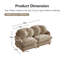Canapé modulaire 2 places avec 4 coussins décoratifs en chenille Comfy-378109440