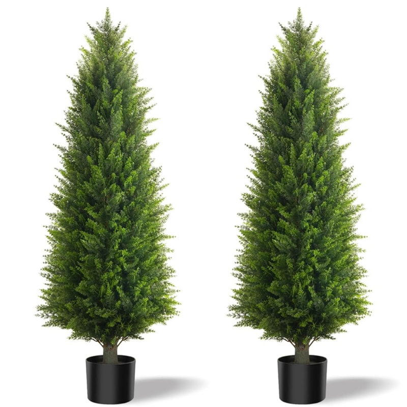 48" /36" Artificial Cedar New Leaf Set, 47.2" H x 15.7" W x 15.7" D