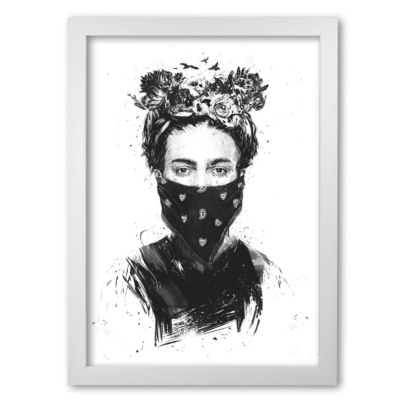 Rebel Girl 1 Piece Wall Art, 59.4 cm H x 42 cm W x 5 cm D, White Grain