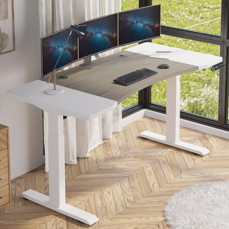 Bureau debout Arionna, Chêne / blanc, H 45 po x l 59 po x P 29 po
