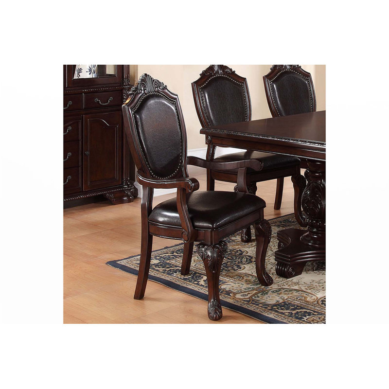 Ensemble de 2 chaises de salle à manger en bois d'hévéa brun
