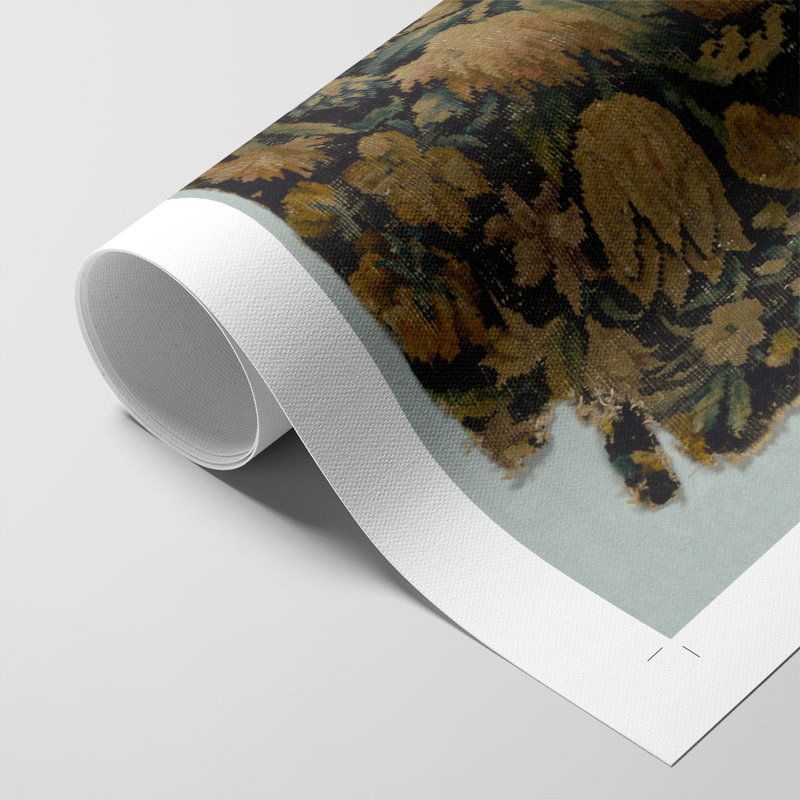 Imprimé floral rétro CCxxvi - reproduction de toile seulement - non encadrée, H 18 po x l 12 po