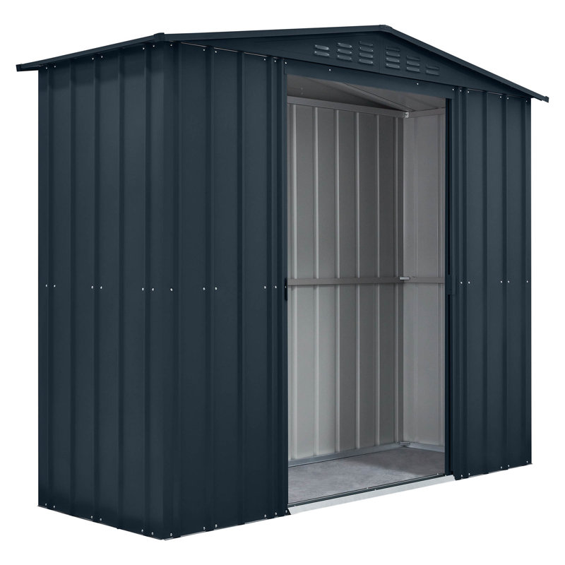 Globel 8 X 3 Apex Metal Shed, Grey