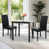 Espresso Table with Black Chair