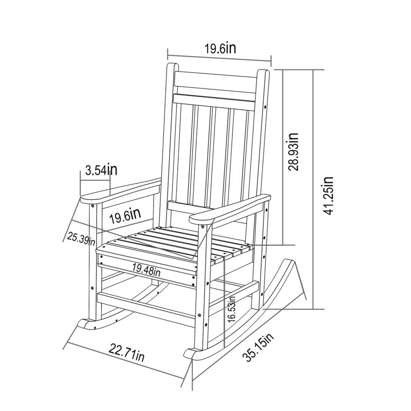 Ensemble de chaises berçantes d'extérieur avec table d'appoint, ensemble de chaises berçantes 3 pièces à texture de bois, résistant aux intempéries (comprend 2 chaises berçantes et 1 table)