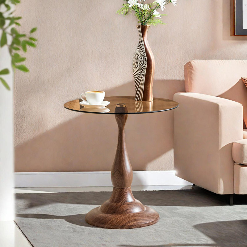 Table d'appoint Modern, Brun / Noyer