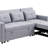 79.75" Light Gray Linen Convertible Sleeper Sofa With Side Pocket