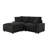 Modern Multifunctional Sectionals, Black Polyester Sofa With Storage For Compact Living Room