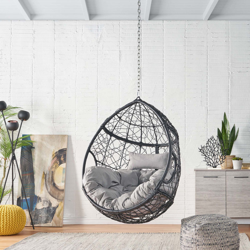 Chaise suspendue avec chaîne de 8 pi, Gris