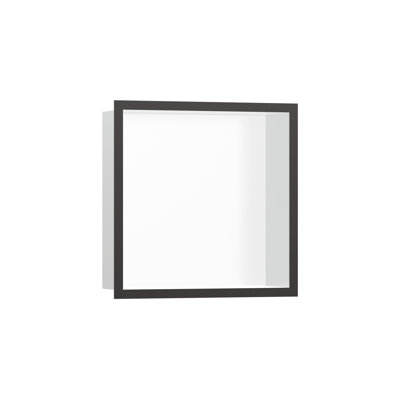 XtraStoris Individual Wall Niche Matte White with Design Frame 15.38" x 9.5" x 4"