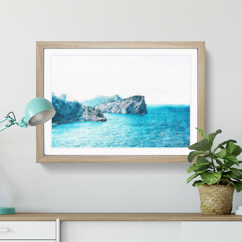 Rock Formations in Spain - Framed Print, 62cm H x 87cm W x 2cm D, Oak Framed