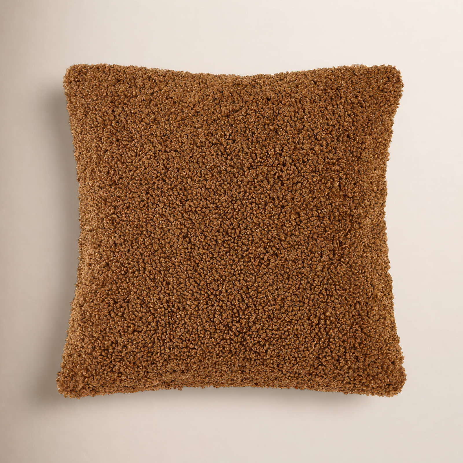 Teddy Throw Pillow, Brown, 18"H x 18"W